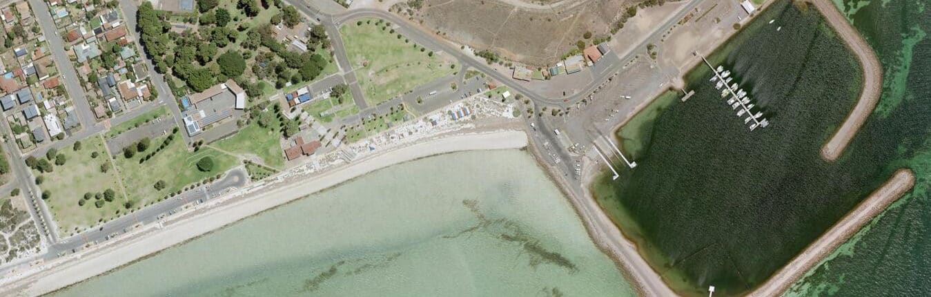 aerial view of Whyalla and jetty