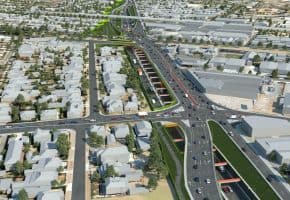 torrens road to river torrens aerial