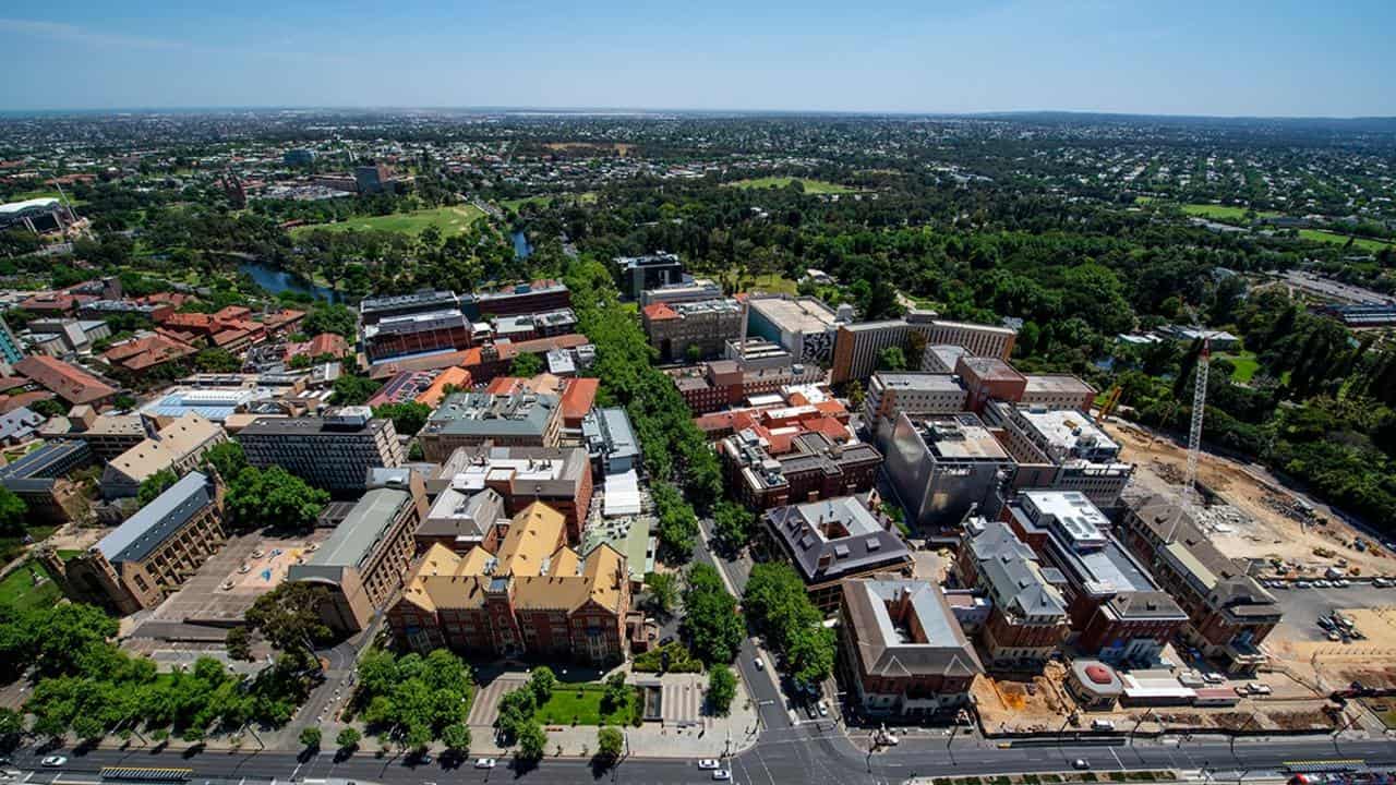 aerial view of adelaide city 