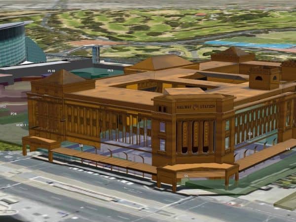 GIS 3D map of Adelaide railway station